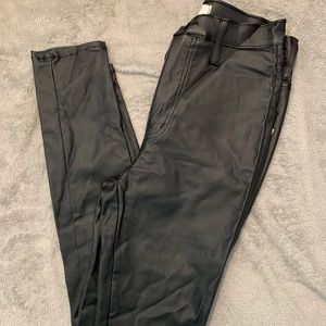 Faux leather pants